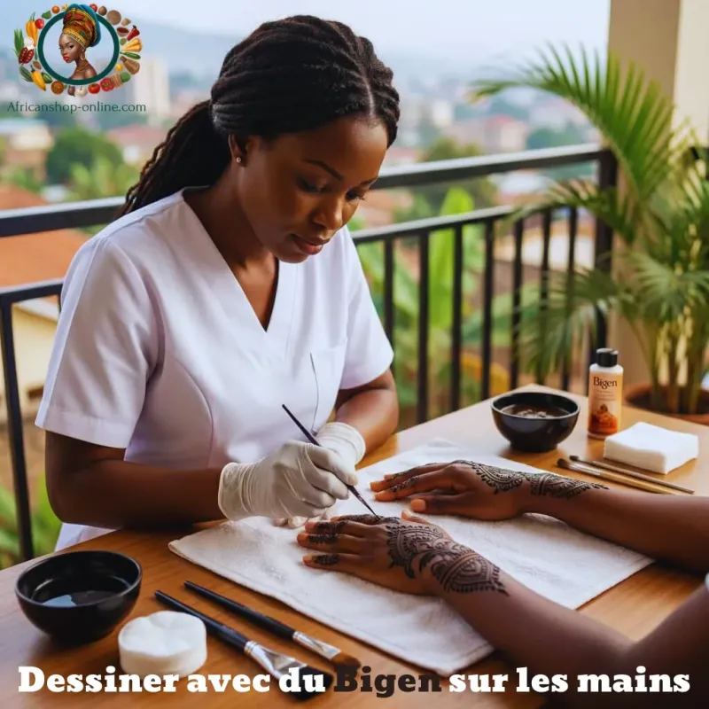 Dessiner avec du Bigen sur les mains