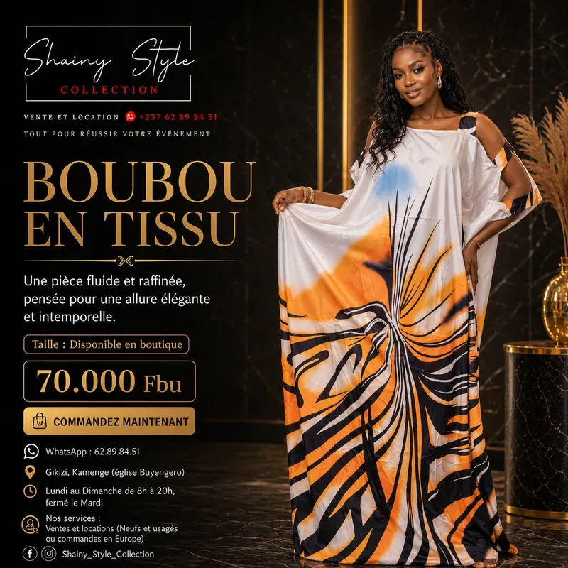 Boubou en tissue jaune