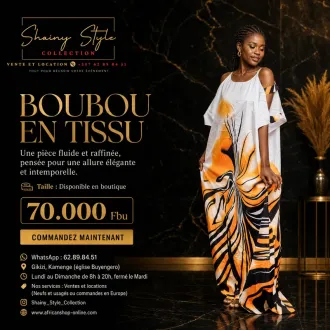Boubou en tissue jaune