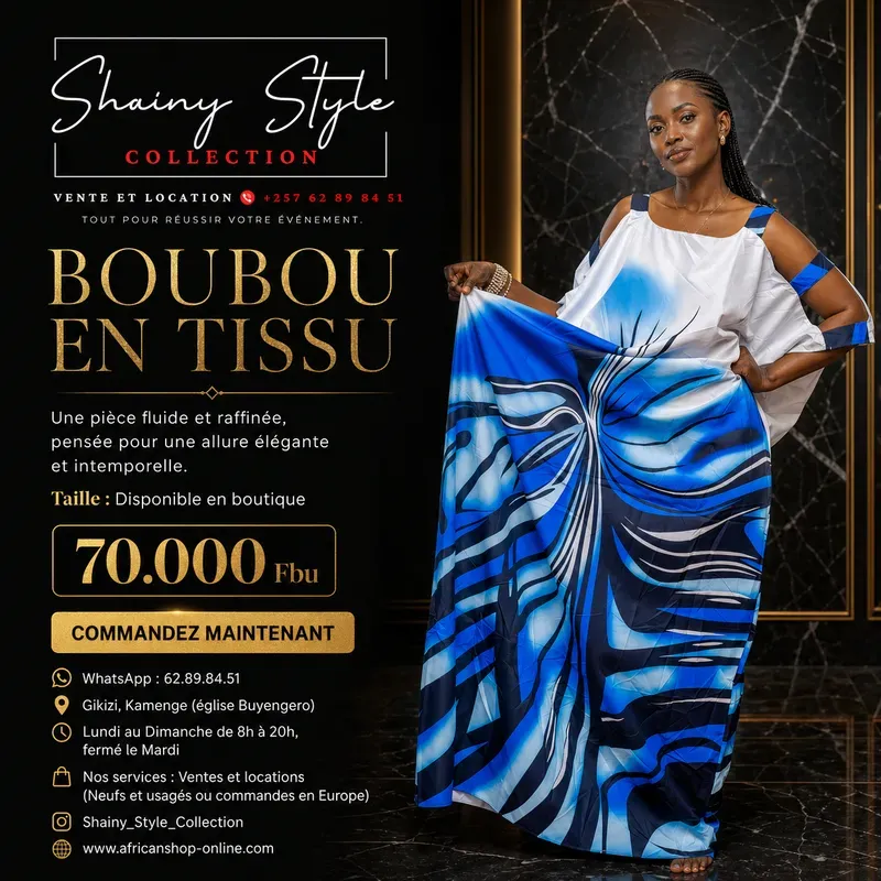 Boubou en tissue blue