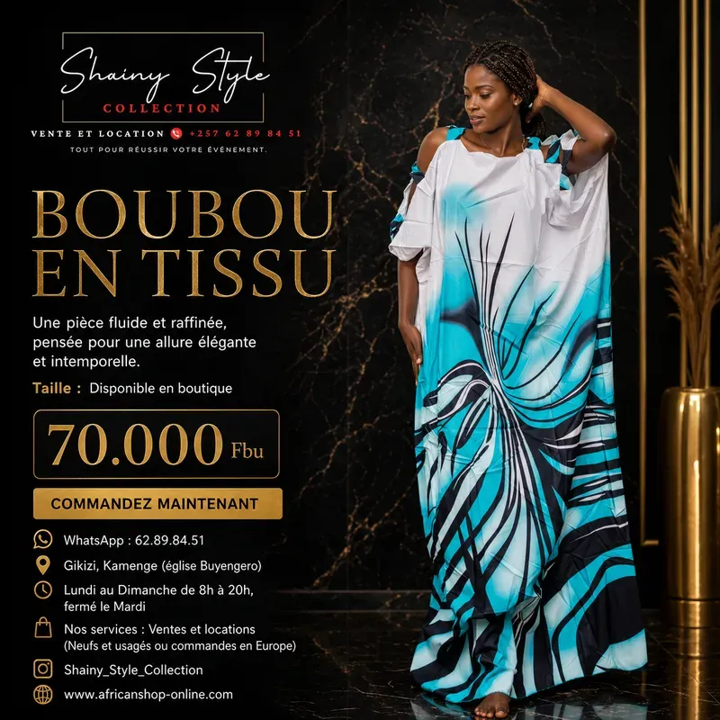 Boubou en tissue turquoise
