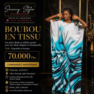 Boubou en tissue turquoise