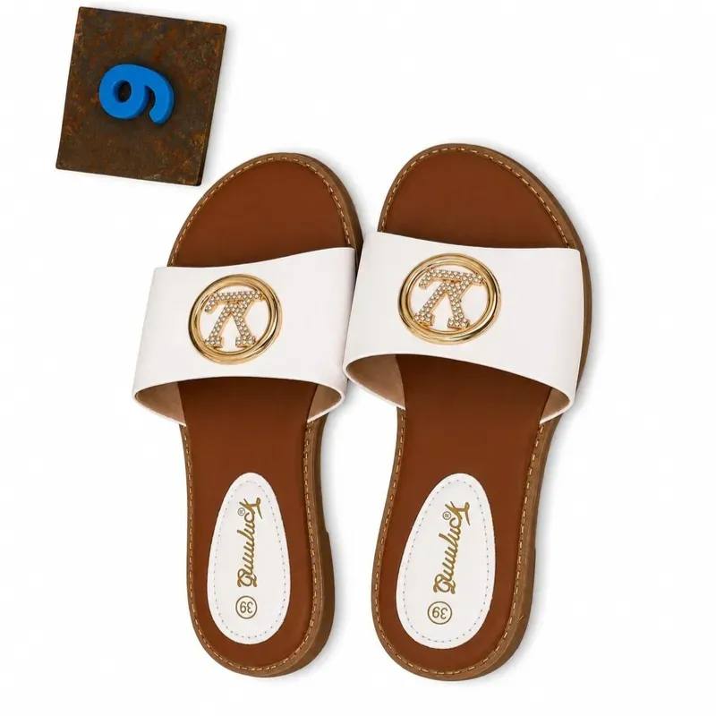 Sandale marron&blanc