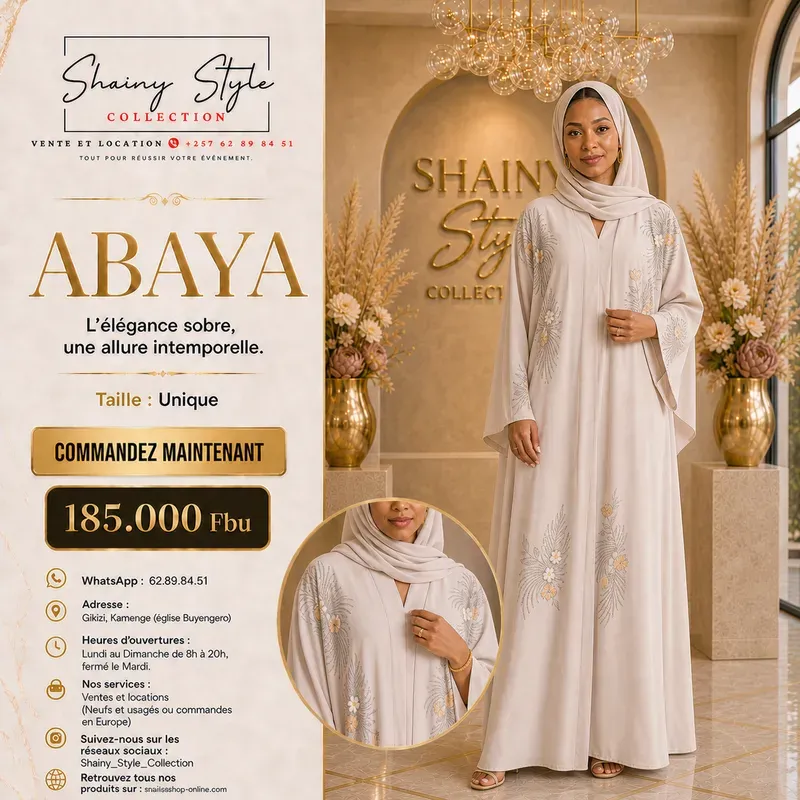 Abaya blanc cassée