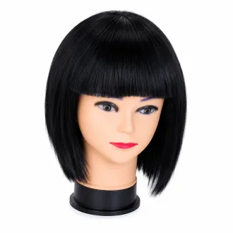 Perruque de cheveux naturels noirs 8"