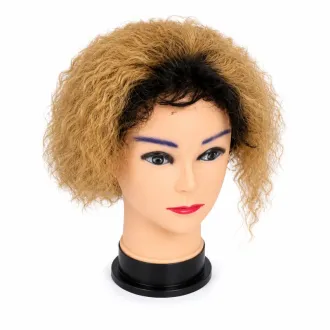 Perruque de cheveux naturels bouclés blonds 8"