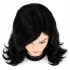Perruque de cheveux naturels mi-longs noirs 18"