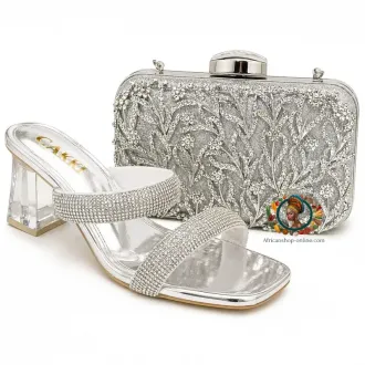 Pochette et Chaussure argent (Location)