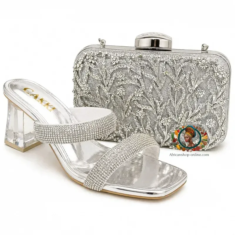 Pochette et Chaussure argent (Location)