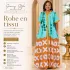 Robe en tissue blue orange