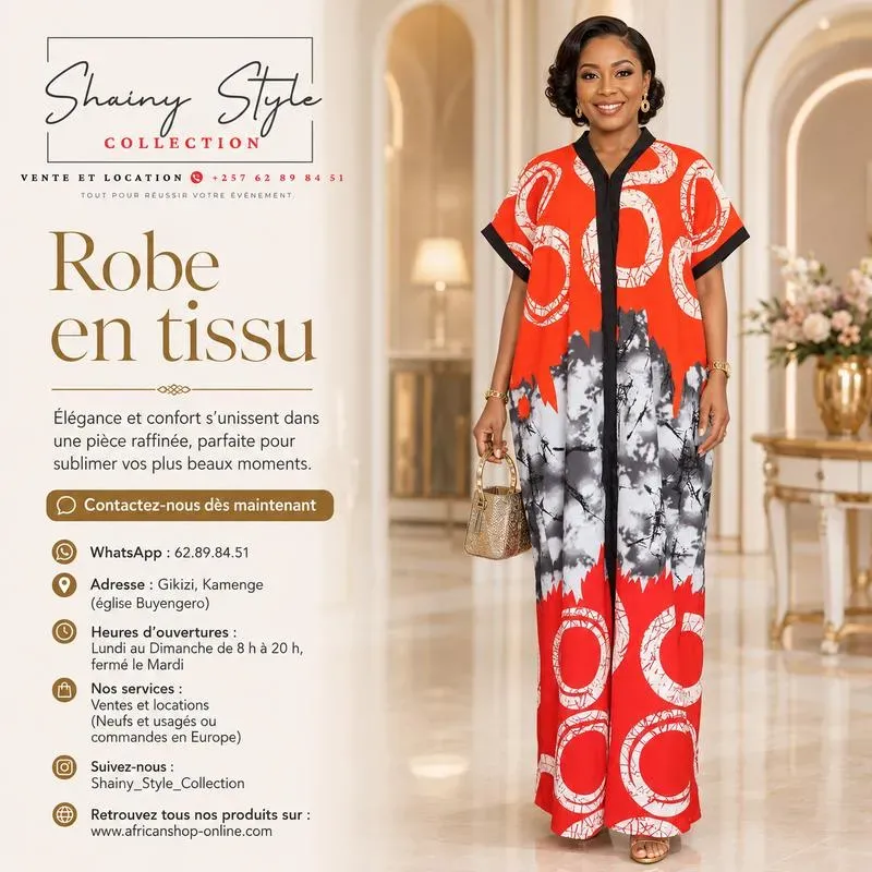 Robe en tissue orange corail