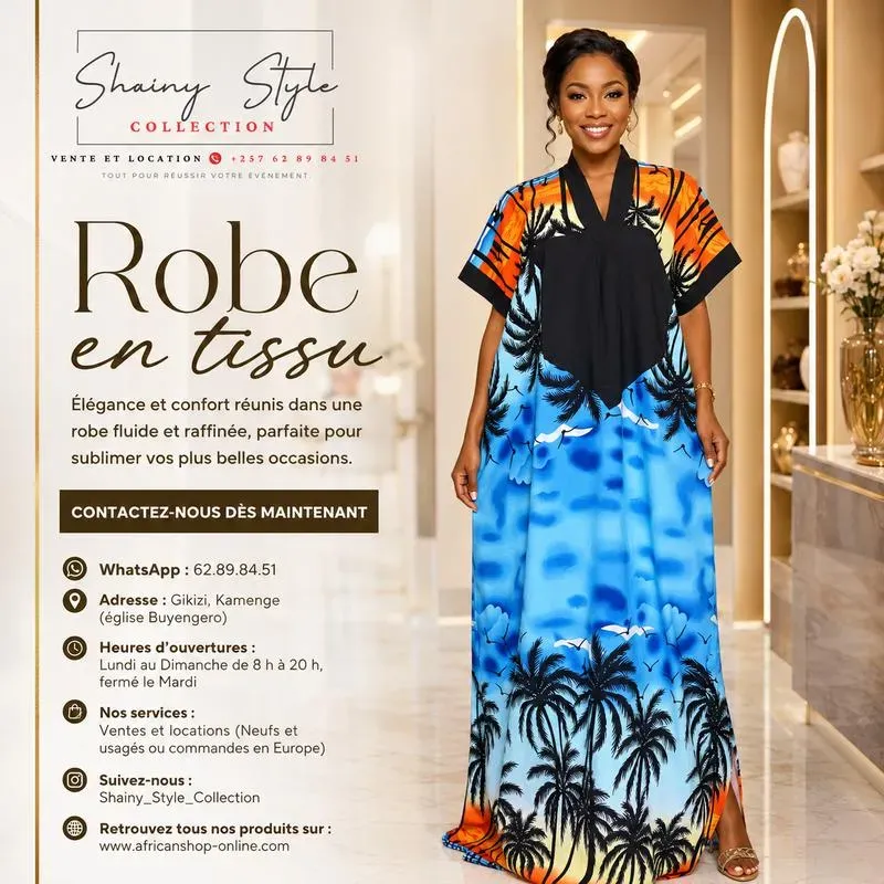 Robe en Tissue palme
