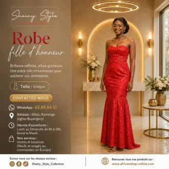Robe fille d'honneur rouge