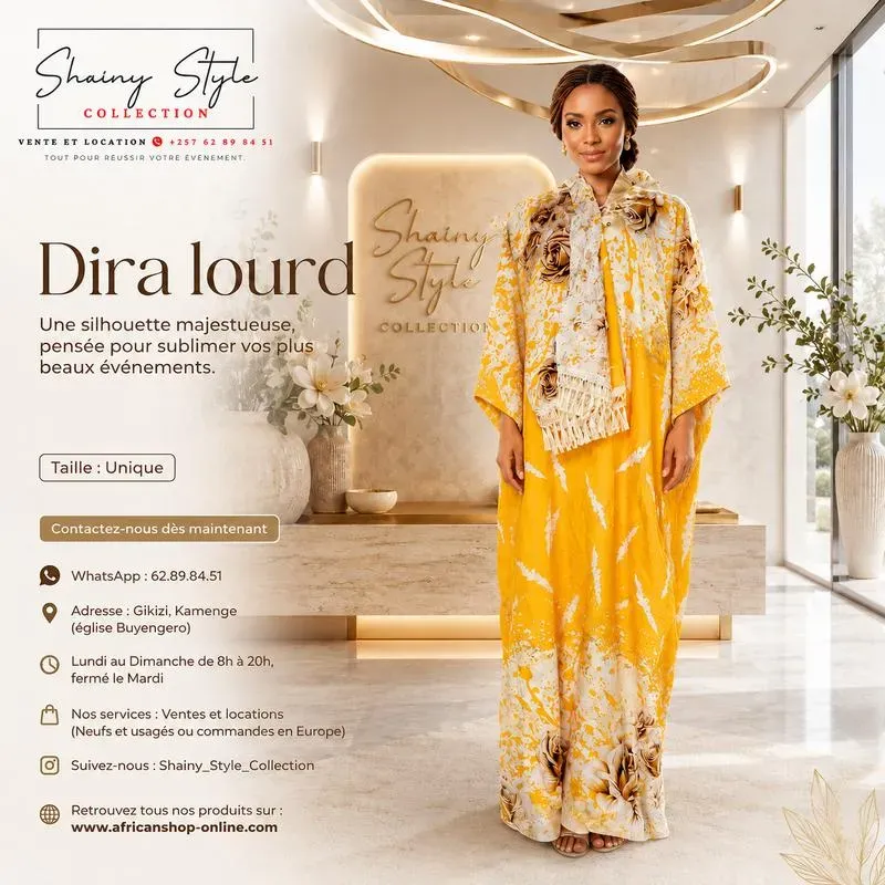 Dira lourd jaune avec des fleurs chocolate