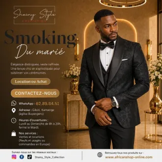 Smoking noir à motif