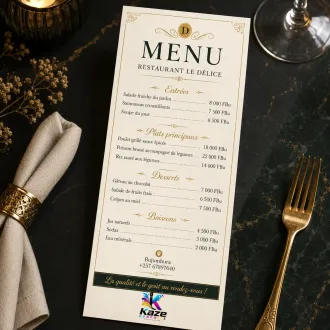 Menus de restaurant