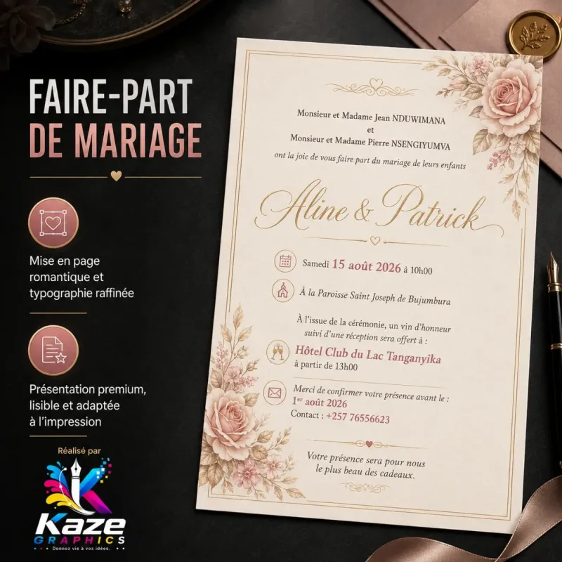 Faire-part de mariage