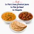 1x Plat à base d'haricot jaune+ 1x Plat de Bœuf + 3x Chapatis
