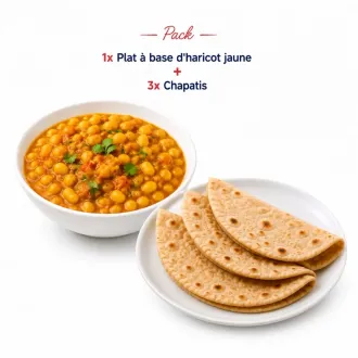 1x Plat à base d'haricot jaune + 3x Chapatis