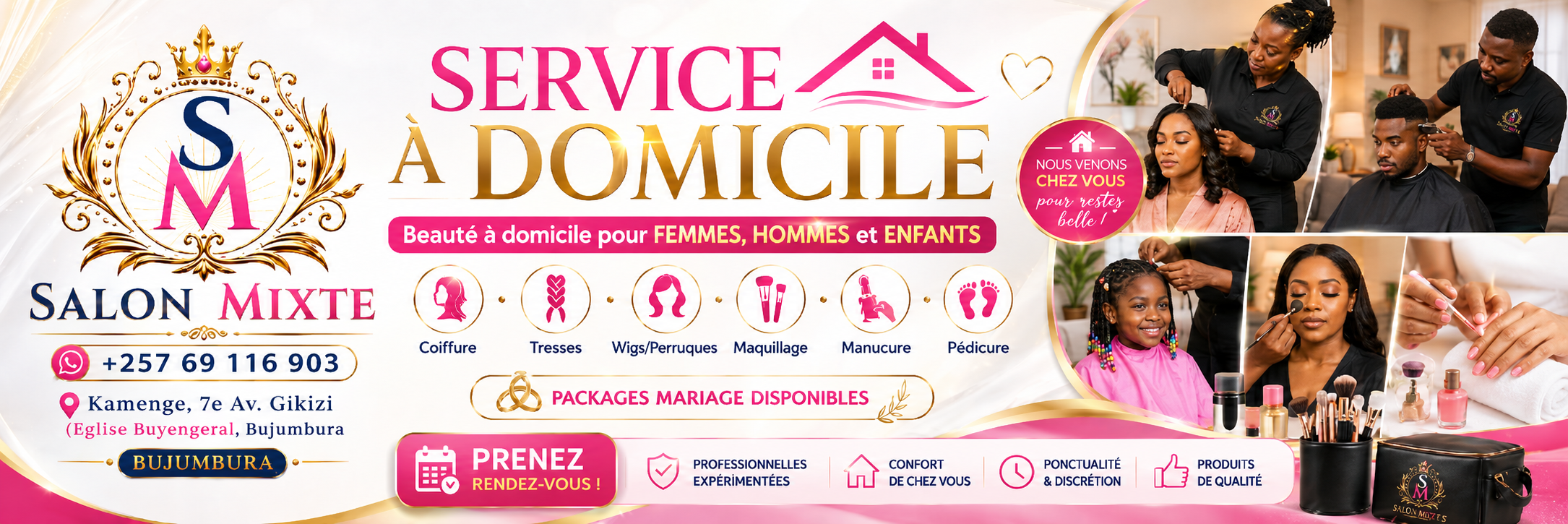 Salon Mixte - Coiffeur à domicile